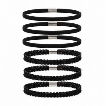 Haarband Sport 1cm - Elastiek - Effen en Sierband - Zwart -, Nieuw