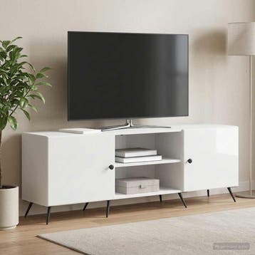 vidaXL TV Kast 150 x 31 x 50 cm Hoogglans Wit Bewerkt hout, Huis en Inrichting, Verzenden, Nieuw