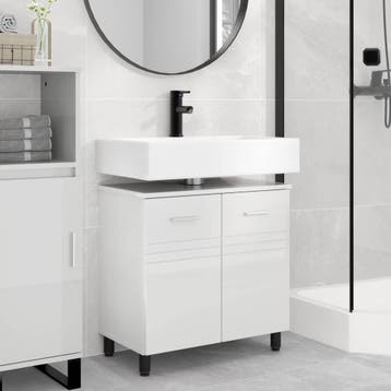 vidaXL Badkamer vaniteitsunit Hoogglans Wit 60 x 35 x 60 cm, Verzenden, Nieuw