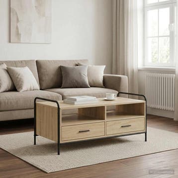 vidaXL Salontafel Sonoma Eiken 99,5 x 49 x 46 cm Bewerkt, Verzenden