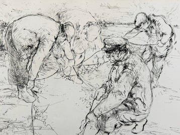 Jean Commère (1920-1986) - Les pêcheurs - Lithographie