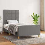 vidaXL Bedframe zonder matras 100x200 cm stof donkergrijs, Verzenden, Nieuw