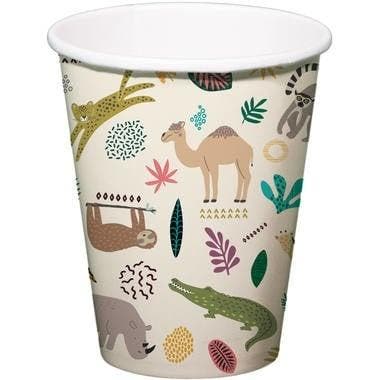 Papieren Bekers Dierentuin Dieren 250ml 6st, Hobby & Loisirs créatifs, Articles de fête, Envoi