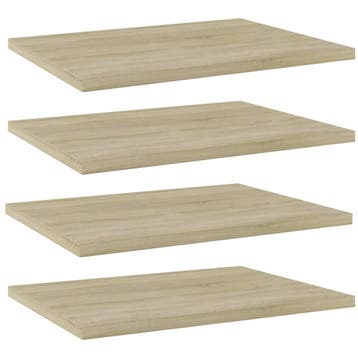 vidaXL Wandschappen 4 st 40x30x1,5 cm bewerkt hout sonoma, Verzenden