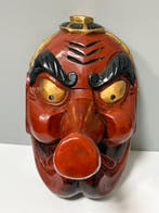 Noh masker - Hout, Extra-groot (44 cm) Japans handgesneden