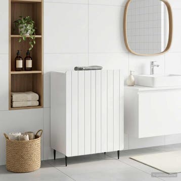 vidaXL Badkamer Opbergkast ZWOLLE Hoogglans Wit 59,5 x 31 x, Verzenden, Nieuw