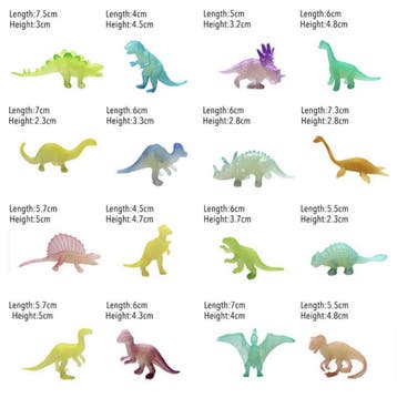 Glow in the Dark Dinosaurus Speelset 16 stuks -, Verzenden, Nieuw