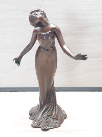 Beeldje - Dansende vrouw - Brons, Antiek en Kunst
