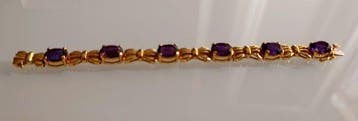 Armband - 18 karaat Geel goud - 3.48ct. tw. Amethist -, Nieuw