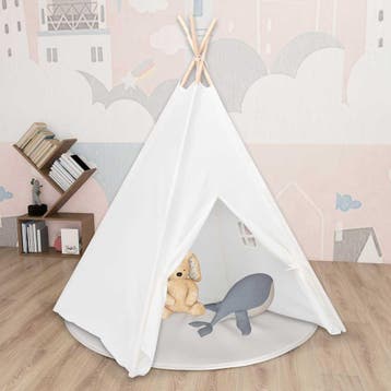 vidaXL Kindertipitent met tas 120x120x150 cm peachskin wit, Verzenden