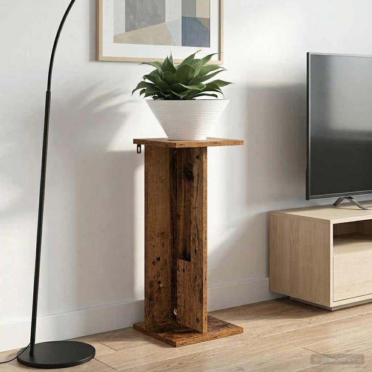vidaXL Plantenstand 2 st Oudhout 25 x 25,5 x 60,5 cm, Tuin en Terras, Bloembakken en Plantenbakken, Nieuw, Verzenden