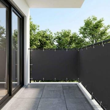 vidaXL Balkonscherm 1,5 x 15 m Stof met PU-coating Zwart, Verzenden