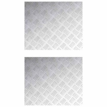 vidaXL Trapmatten 2 st 60 x 50 cm Zilver Aluminium, Doe-het-zelf en Bouw, Ladders en Trappen, Verzenden, Nieuw
