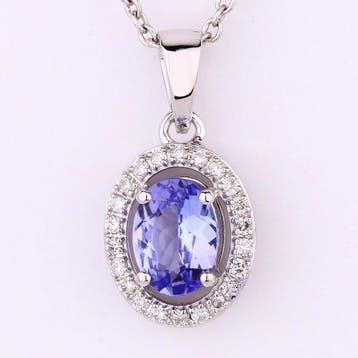 2-delige sieradenset - 14 karaat Witgoud - 1.36ct. tw.