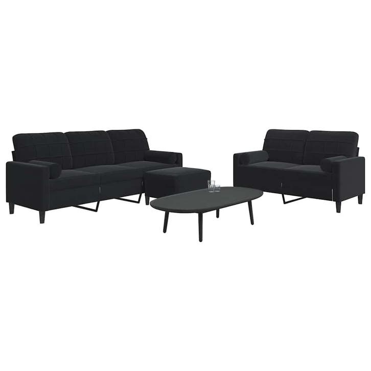 vidaXL 3-delige Loungeset met kussens en bolsters fluweel, Maison & Meubles, Canapés | Salons, Envoi