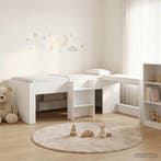 vidaXL Kinderhoogslaper met bureau Wit 98,5 x 200 cm Bewerkt, Huis en Inrichting, Verzenden, Nieuw