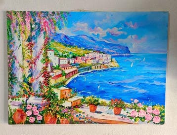 Alfredo Grimaldi (1950) - Terrazza con Vista sulla Costiera