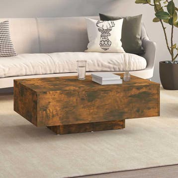 vidaXL Salontafel 85x55x31 cm bewerkt hout gerookt, Verzenden, Nieuw