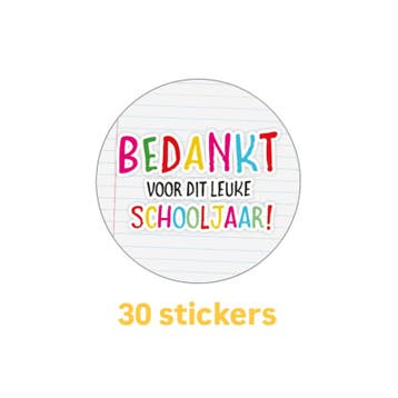 30x Bedankt voor dit leuke schooljaar - juf - meester - v..., Verzenden, Nieuw, Meerdere stickers