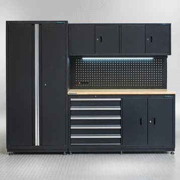 Datona Werkbank 160cm met bovenkast en brede zijkast -, Ophalen of Verzenden