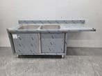 RVS Spoeltafel dubbele spoelbakken 2 schuifdeuren, Ophalen of Verzenden, Nieuw in verpakking