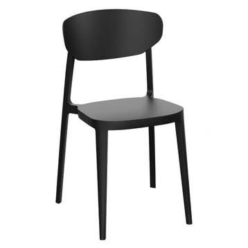 Stoel | LUGANO | Kunststof | Black | In-/Outdoor |, Verzenden