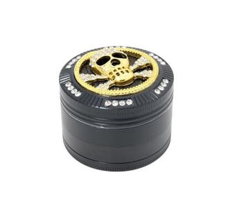 Bling Bling Kruidengrinder Ø50 mm Skull Zwart, Verzenden
