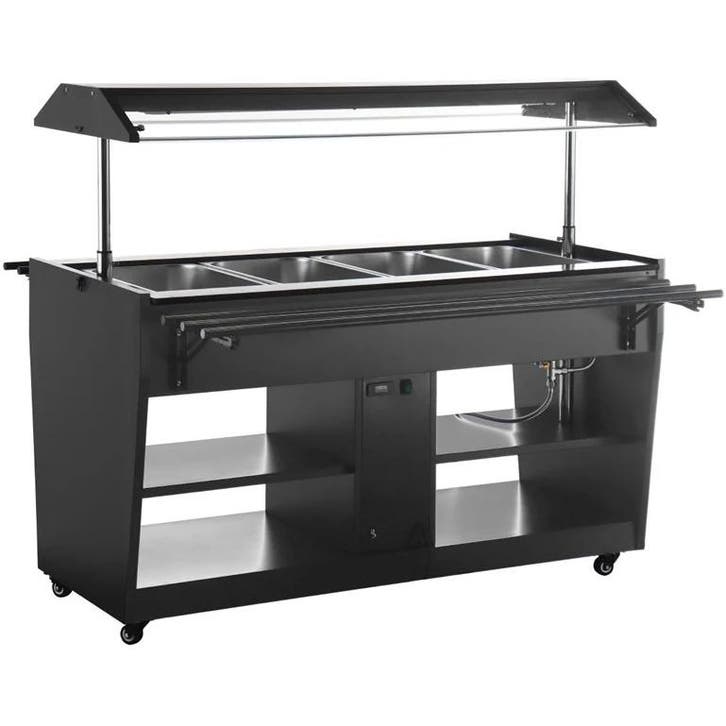 Verwarmd Buffet | Zwart | 4x 1/1 GN | 30°C/90°C |, Articles professionnels, Horeca | Équipement de cuisine, Envoi