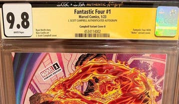 Fantastic Four #1 - (Legacy #694) - Retro Variant - Signed, Nieuw