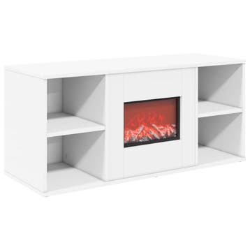 vidaXL Elektrische haard Wit 100 x 37 x 45,5 cm Bewerkt hout, Verzenden