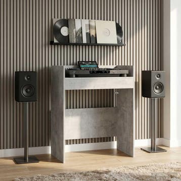 vidaXL DJ Tafel Betongrijs 82 x 45 x 102 cm Bewerkt hout, Verzenden, Nieuw