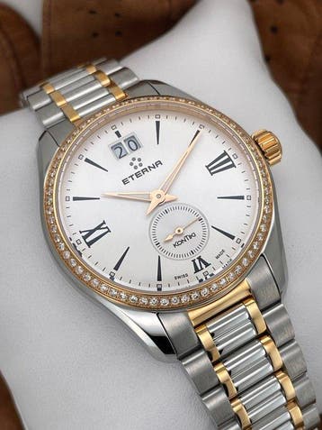 Eterna - Kontiki Big Date Diamonds Lady (0,612ct) -, Handtassen en Accessoires, Nieuw