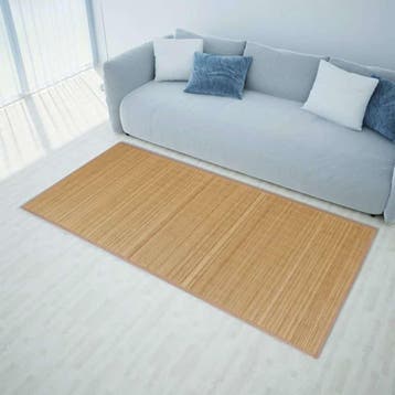 vidaXL Tapijt 100x160 cm bamboe bruin, Verzenden, Nieuw