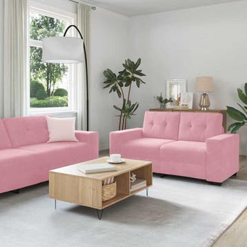 vidaXL bank / zetel 2 st Roze Fluweel, Verzenden