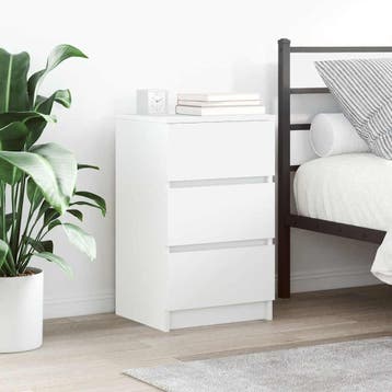 vidaXL Nachtkastjes met 3 lades 2 st 39x35x65 cm wit, Huis en Inrichting, Slaapkamer | Nachtkastjes, Verzenden, Nieuw