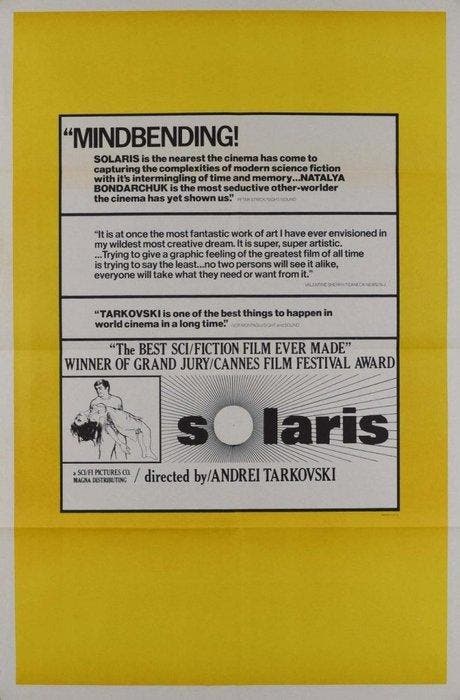 Andrei Tarkovsky - Solaris - Original US One Sheet Poster, Verzamelen, Film en Tv