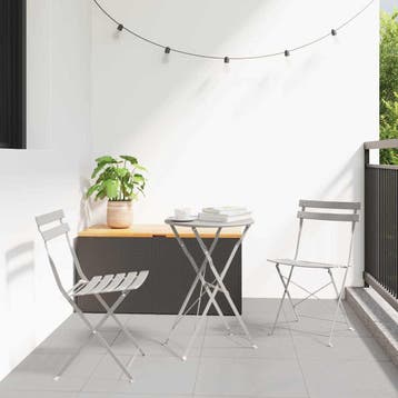 vidaXL Opvouwbare Bistroset 3 st Beige Staal, Verzenden, Nieuw