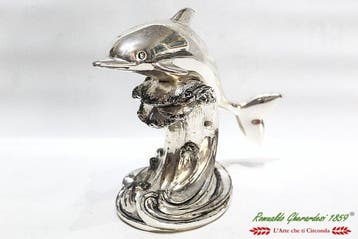 Ardè Argenteria - sculptuur, delfino sullonda - 17 cm -