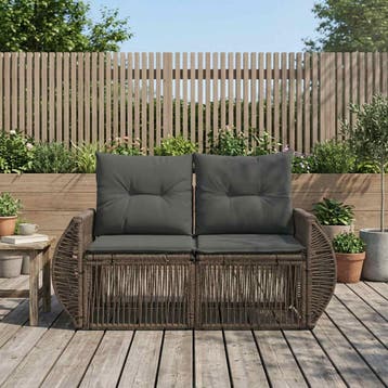 vidaXL Tuin Sofa 2-Aantal zitplaatsen Grijs poly rattan, Tuin en Terras, Verzenden, Nieuw