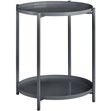 tectake Bijzettafel Oxford 45,5x45,5x53cm - donkergrijs, Huis en Inrichting, Tafels | Bijzettafels, Verzenden, Nieuw