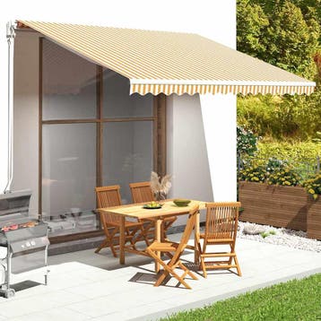 vidaXL Vervangingsdoek voor luifel 400x350 cm polyester geel, Verzenden