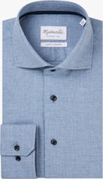 2dekans | Michaelis slim fit heren overhemd - dobby - blauw, Kleding | Dames, Ophalen of Verzenden, Nieuw