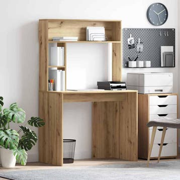 vidaXL Bureau Artisan Eiken 91 x 50 x 149 cm Bewerkt hout, Verzenden, Nieuw