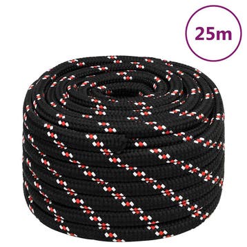 vidaXL Boot touw 20 mm 25 m polypropyleen zwart, Verzenden, Nieuw