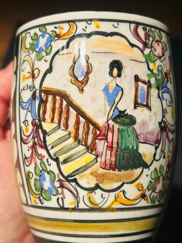 Bottega d arte ceramica Frillici - Theekopjesset voor 6, Antiek en Kunst