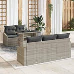 vidaXL Tuinbank Set met kussen met opslag 6 pcs Lichtgrijs, Verzenden, Nieuw