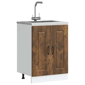 vidaXL Spoelbakonderkast Kalmar 60x46x81,5cm bewerkt hout, Verzenden, Nieuw