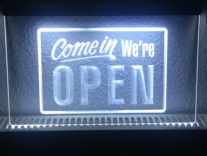 OPEN neon bord lamp LED verlichting reclame lichtbak #26 COM, Maison & Meubles, Lampes | Autre, Envoi