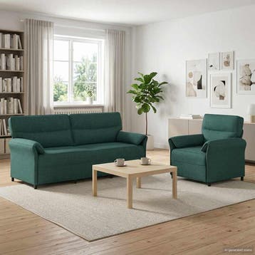 vidaXL bank / zetelstel 2 st Donkergroen Stof, Verzenden