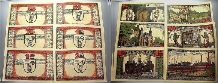 25 + 50 + 75 Pfennig + 1 + 1,50 + 2 Mark o D (1922) duits..., Postzegels en Munten, Munten | Nederland, Verzenden